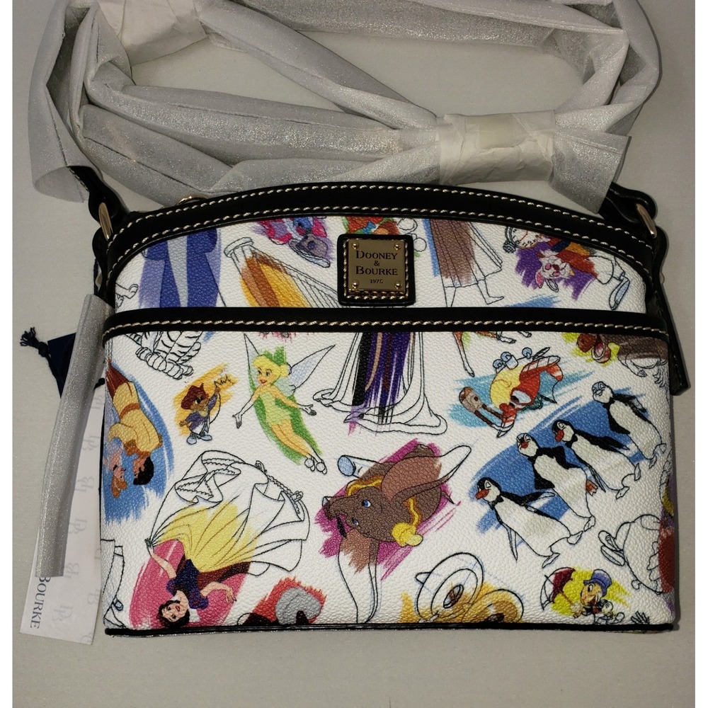 NEW Disney Dooney & Bourke Ink & Paint Domed Crossbody Bag White Multi